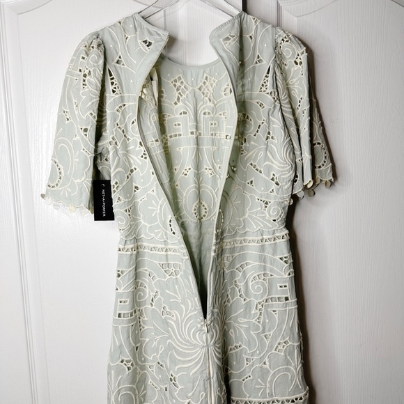 NWT SEA NY Blaire Shell-Embellished Broderie Anglaise Cotton Midi Dress Size 6 - Picture 8 of 9